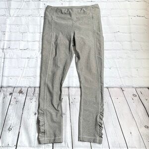 LULULEMON Gray Pace Rival Crop Leggings with Ruched Ankles